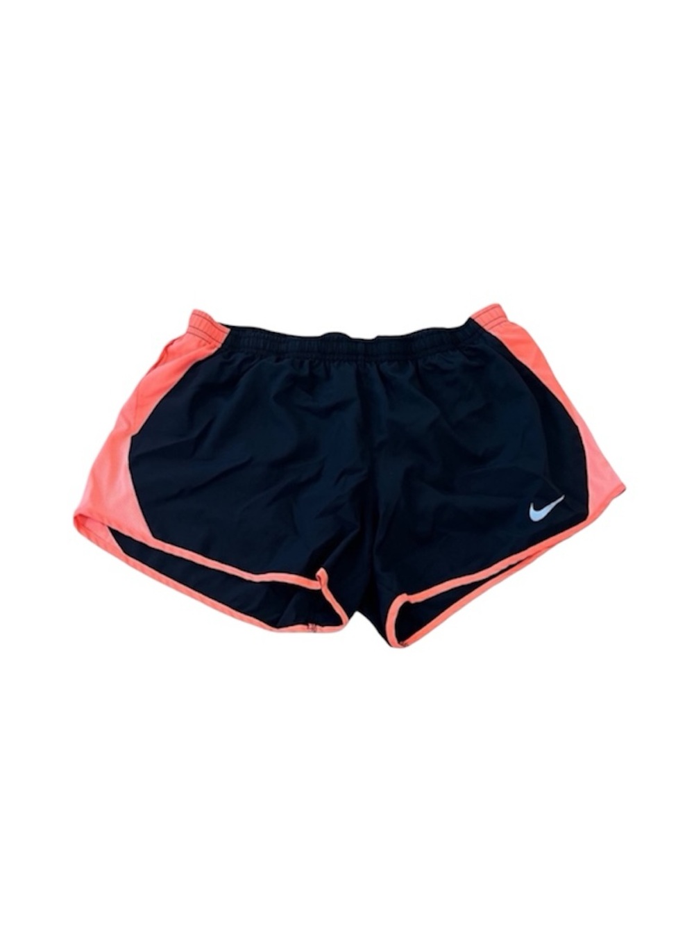 Nike Women's Dri-Fit Black and Coral Athletic Shorts